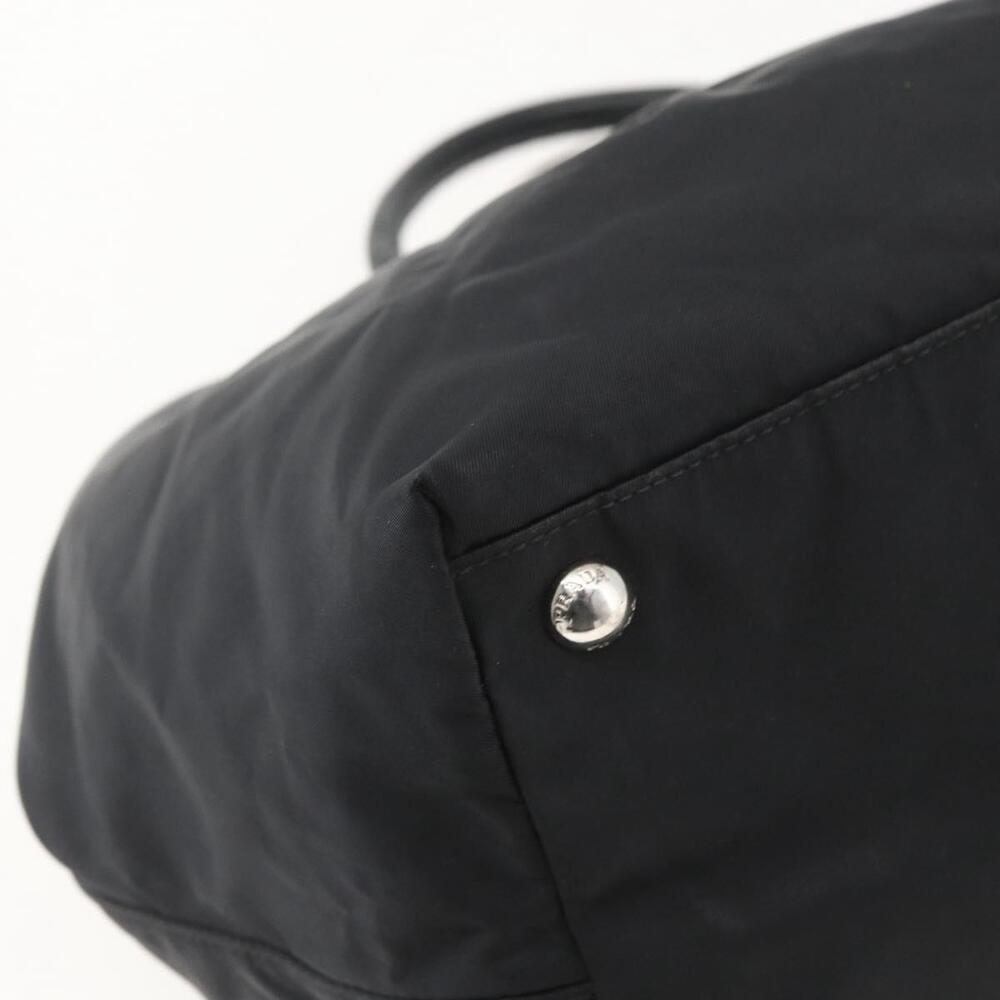 PRADA Ribbon Hand Bag Nylon Black Silver Auth 160087 - Picture 16 of 16
